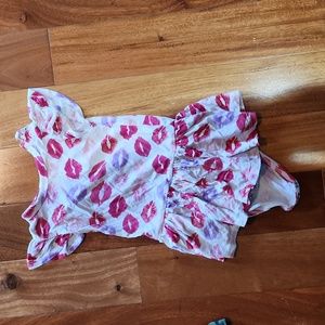 Posh Peanut Pink Kisses V day Twirl Skirt Onsie